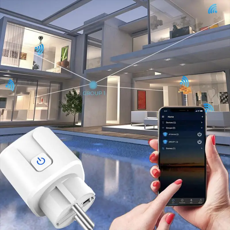 

Smart Life Wireless Socket Work With Alexa Home Alice 16A/20A With Power Tuya 3.0 Smart Plug EU USB Plug Monitor