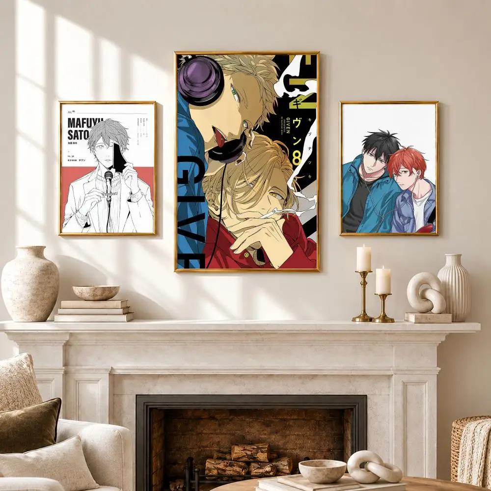 Romantic Anime G-GivenS Poster HD Self-Adhesive No Residue After Removal Ideal for All Kinds of Wall Decor