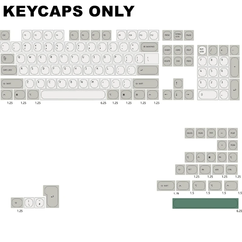 131Key Retro Minimalist Keycaps MAProfile PBT DyeSublimation Process Keycap for Mechanical Keyboards Switches