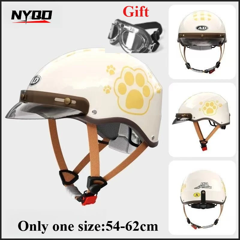 

Electric Car Helmet Men and Women Summer Sun Battery Motorcycle Half helmet for motorcycle accessories motorcycle helmet