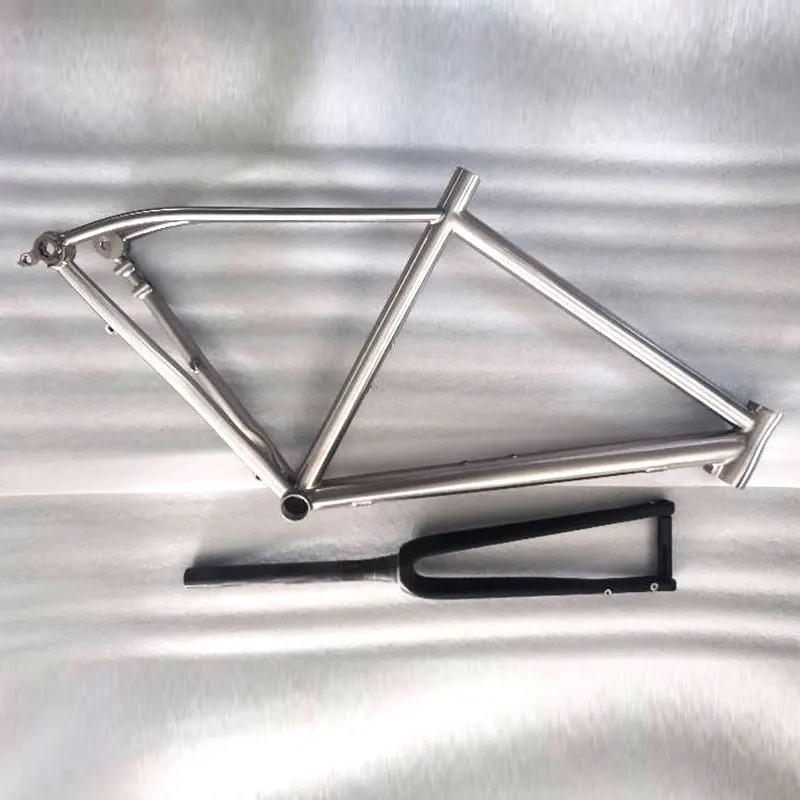 Custom Titanium Gravel Bike Frame, 700C Road Bike Parts, Flat Mount Disc Brake, 142*12 Thru Axle Handcraft