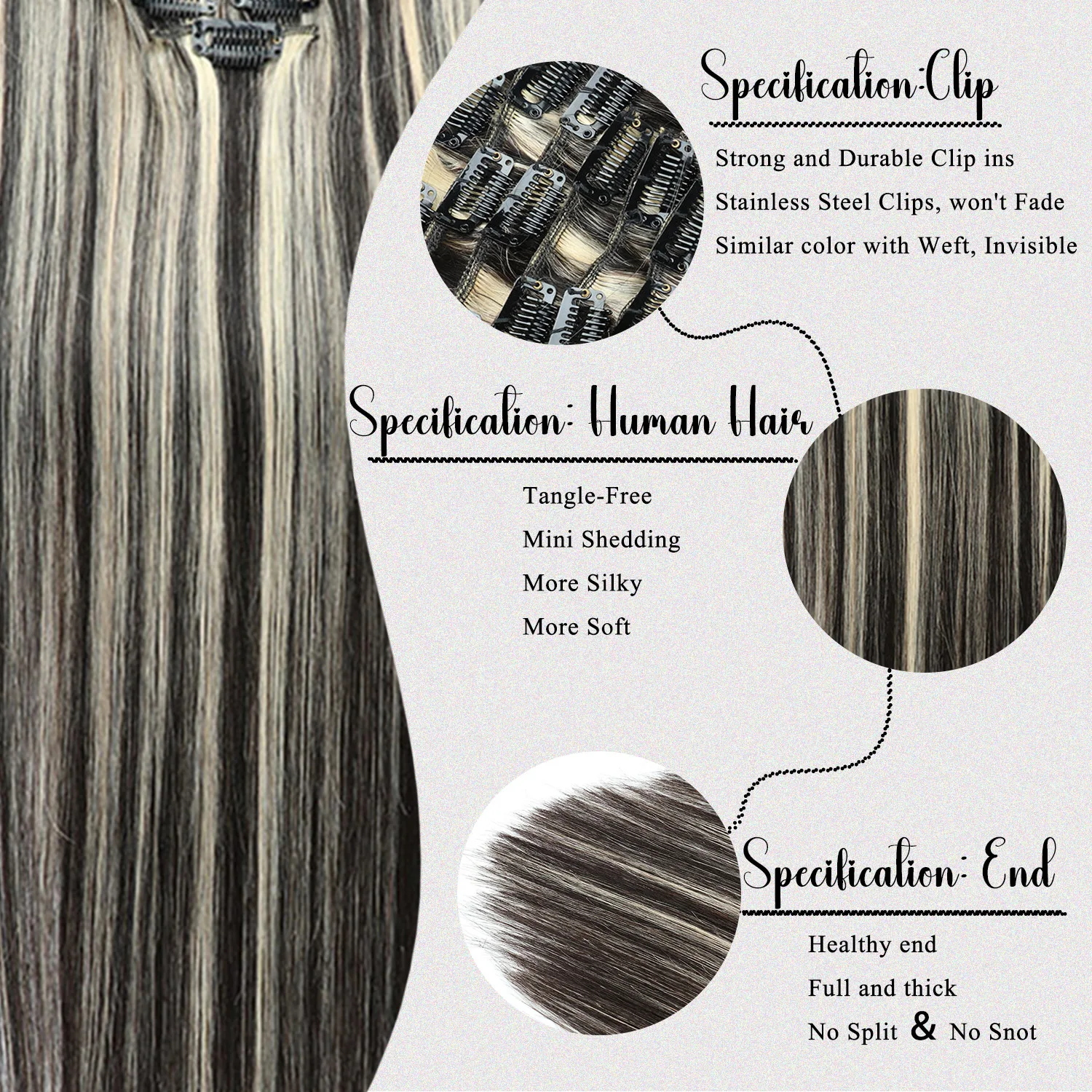 7피스 스트레이트 레미 인모 더블 웨프트 브라질리언 심 - Seamless Clip In Hair Extensions Human Hair 리뷰 및 가격