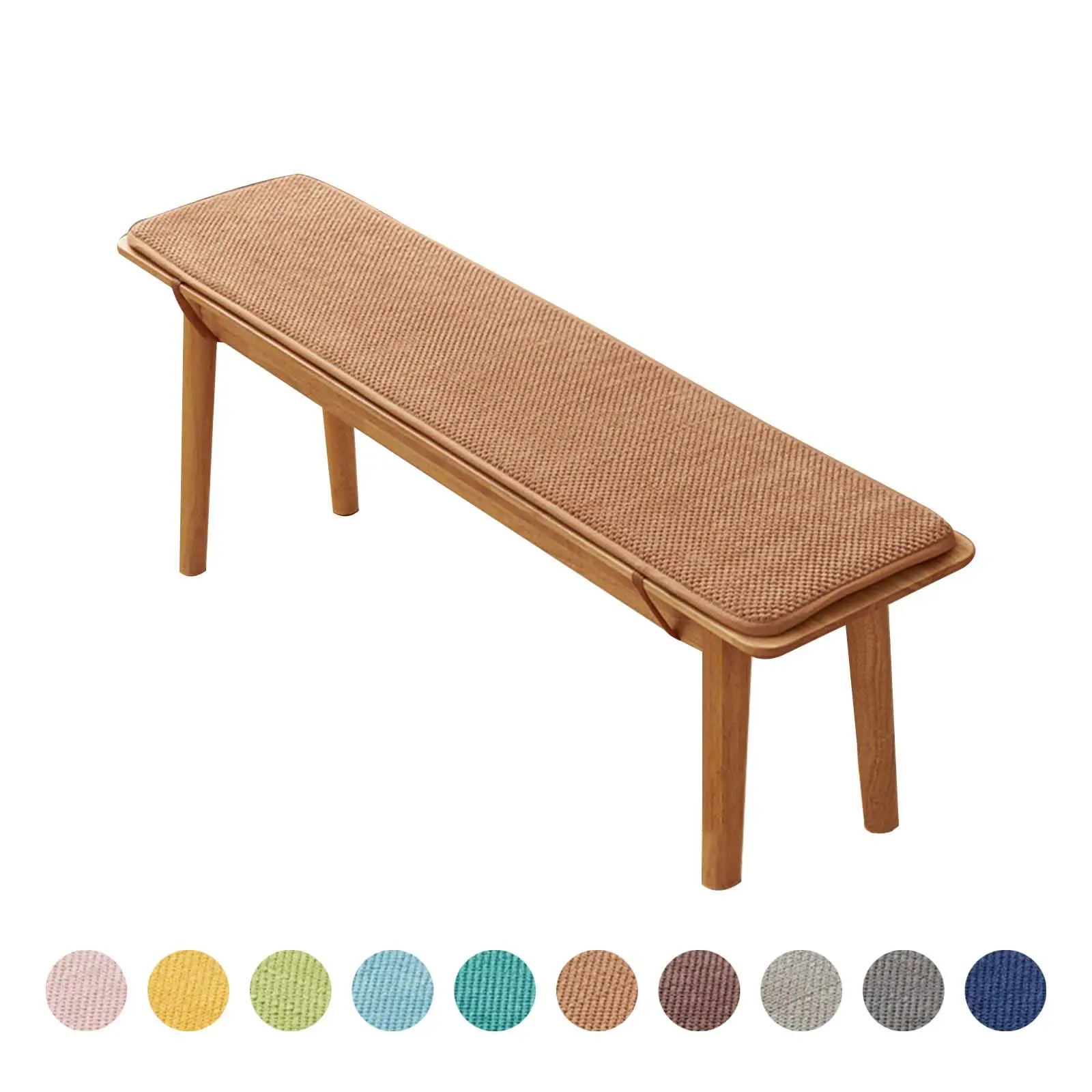 

Corduroy Bench Cushion with Straps Long Mattress Sofa Chair Seat Pad Decorative Garden Shoe Box Bay Window Pads Swings Pillow