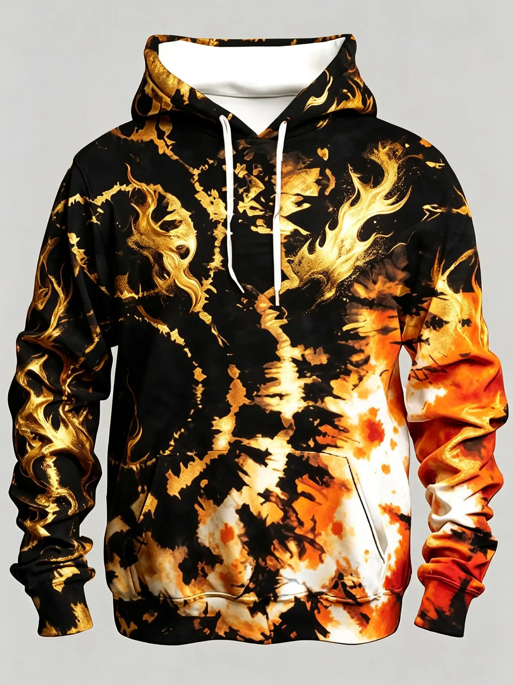 Men's Hoodie Thin Autumn Winter Abstract Splash Color Graphic Print Long Sleeve Male Streetwear Sweatshirt Tops Clothes