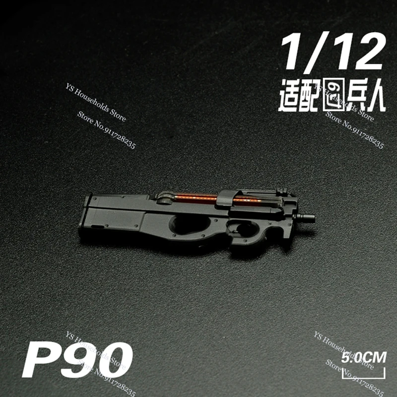 3 Colors 1/12 P90 Mini Handsome Weapon Gun Static Model Toys Hobby