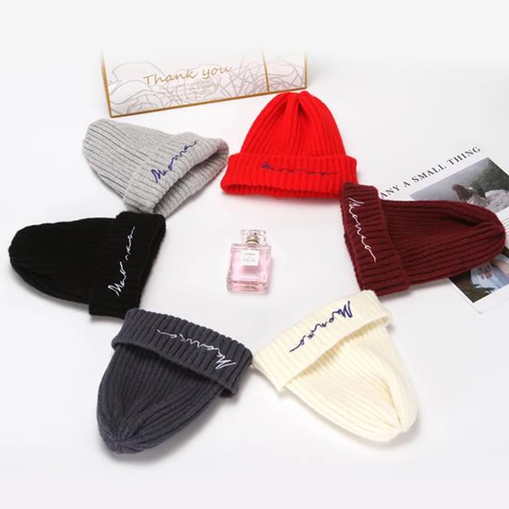Topi Rajut Wol Hitam Musim Dingin untuk Anak-anak, Beanie Hangat, Penutup Kepala Lembut, Topi Kasual, Hadiah Sempurna untuk Anak Perempuan, Topi Wol Kreatif