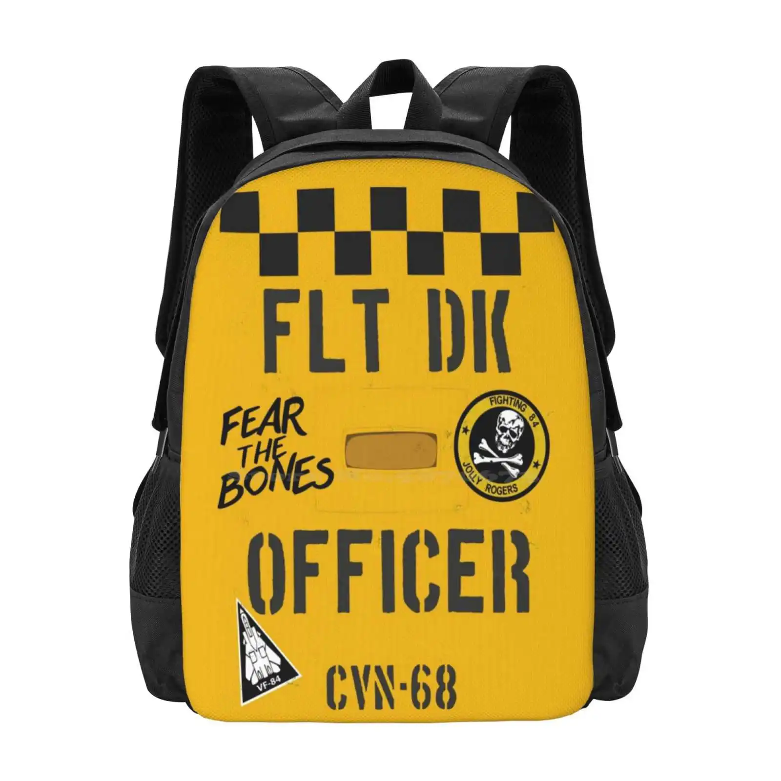 Vintage Flt Dk Officer Cvn-68 Novelty Design Backpacks For School Teenagers Girls Travel Bags Navy Usn Carrier Aircraft Fighter