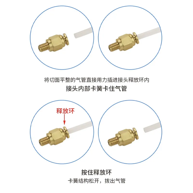PL Quick Connect Brass Fitting Lubrication Pump Oil Tube Quick Connector