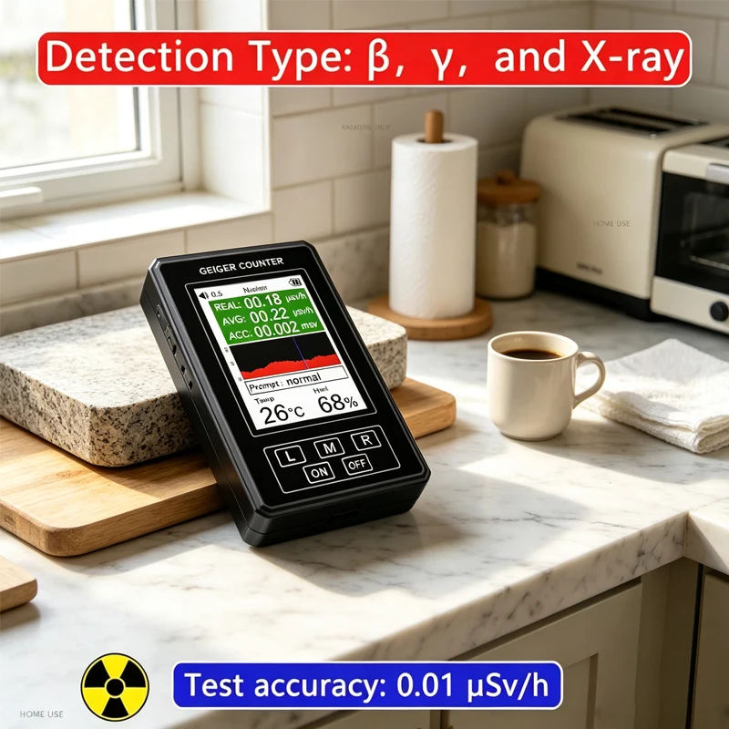 XR-1 Pro Nuclear Radiation Detector LCD Display Screen Geiger Counter Personal Dosimeter Marble Detectors Beta Gamma X-ray