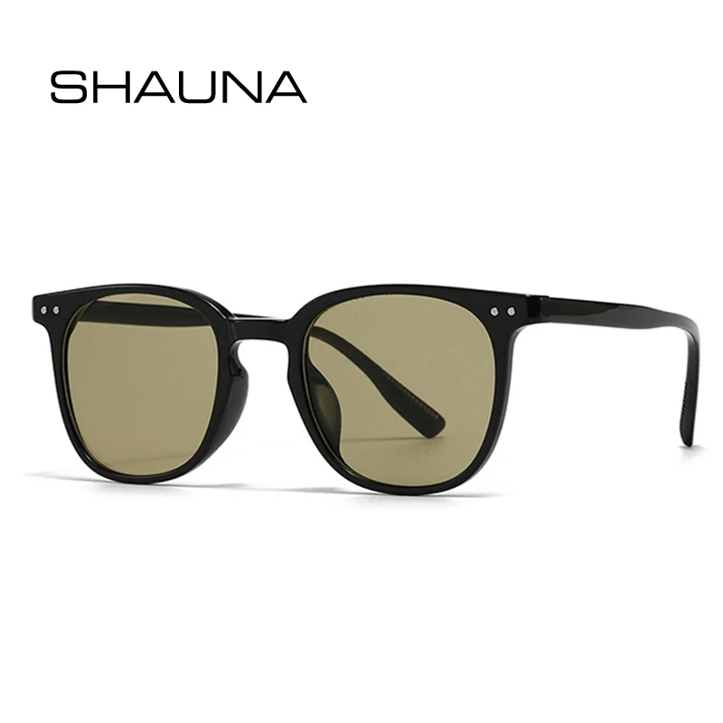

SHAUNA Fashion Square Sunglasses Women Shades UV400 Retro Gradient Men Blue Yellow Rivets Sun Glasses