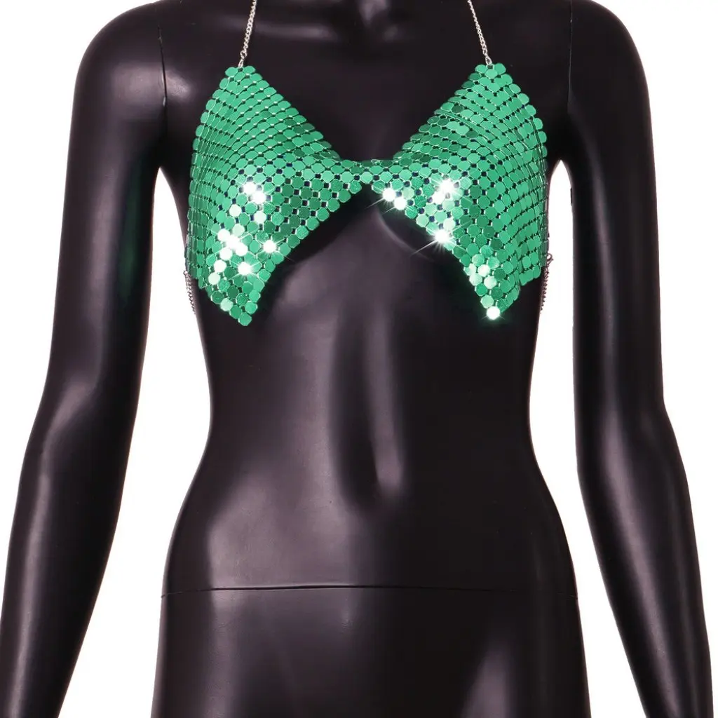 

Women's Sexy Sequin Strap Top for Nightclub Party European And American Style Metal Detailing New Fashion Trend Z20442