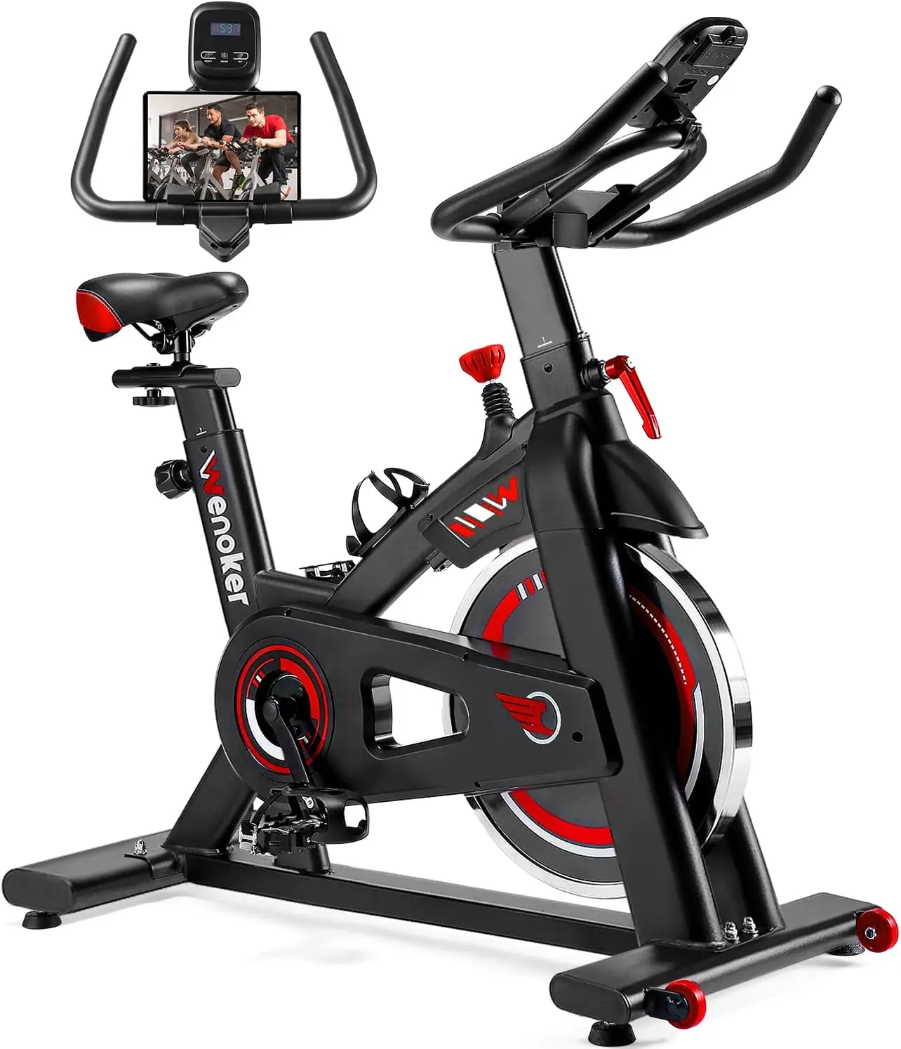 Exercise Bike Indoor Cycling Bike/Brake Pad Stationary Bike for Home, Indoor Bike with Silent Belt Drive, Heavy Flywheel