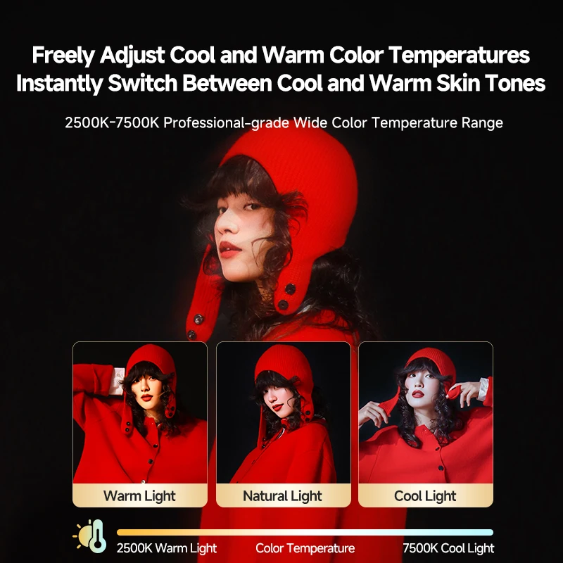 Miaotu Mini lampada tascabile portatile ad alta potenza da 40 W con luce per fotocamera RGB incorporata da 8000 mAh 2700-7000K CRI≥95