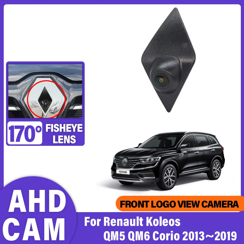 

Камера переднего вида для Renault Koleos QM5 QM6 Corio 2013~2019, AHD 1080P HD, ночное видение, водонепроницаемая, парковочная камера-логотип
