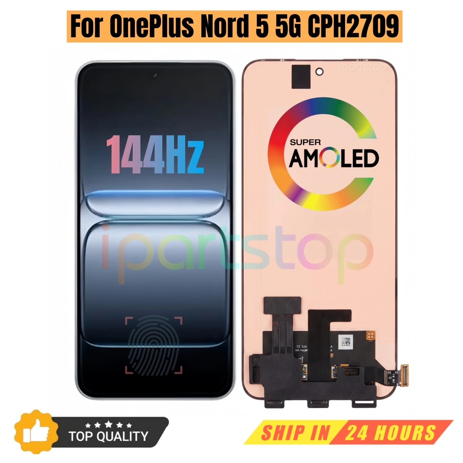 iParts Replacement New Display for OnePlus Nord 5 5G Nord5 CPH2709 144Hz AMOLED Touch Screen Digitizer Assembly OEM Tested