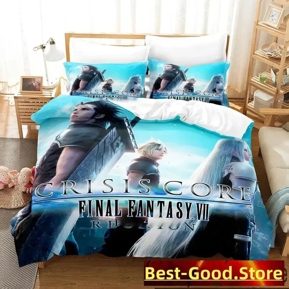 3D Print Game Crisis Core Final Fantasy VII Bedding Set Boys Girls Twin Queen King Size Duvet Cover Pillowcase Bed boys Adult