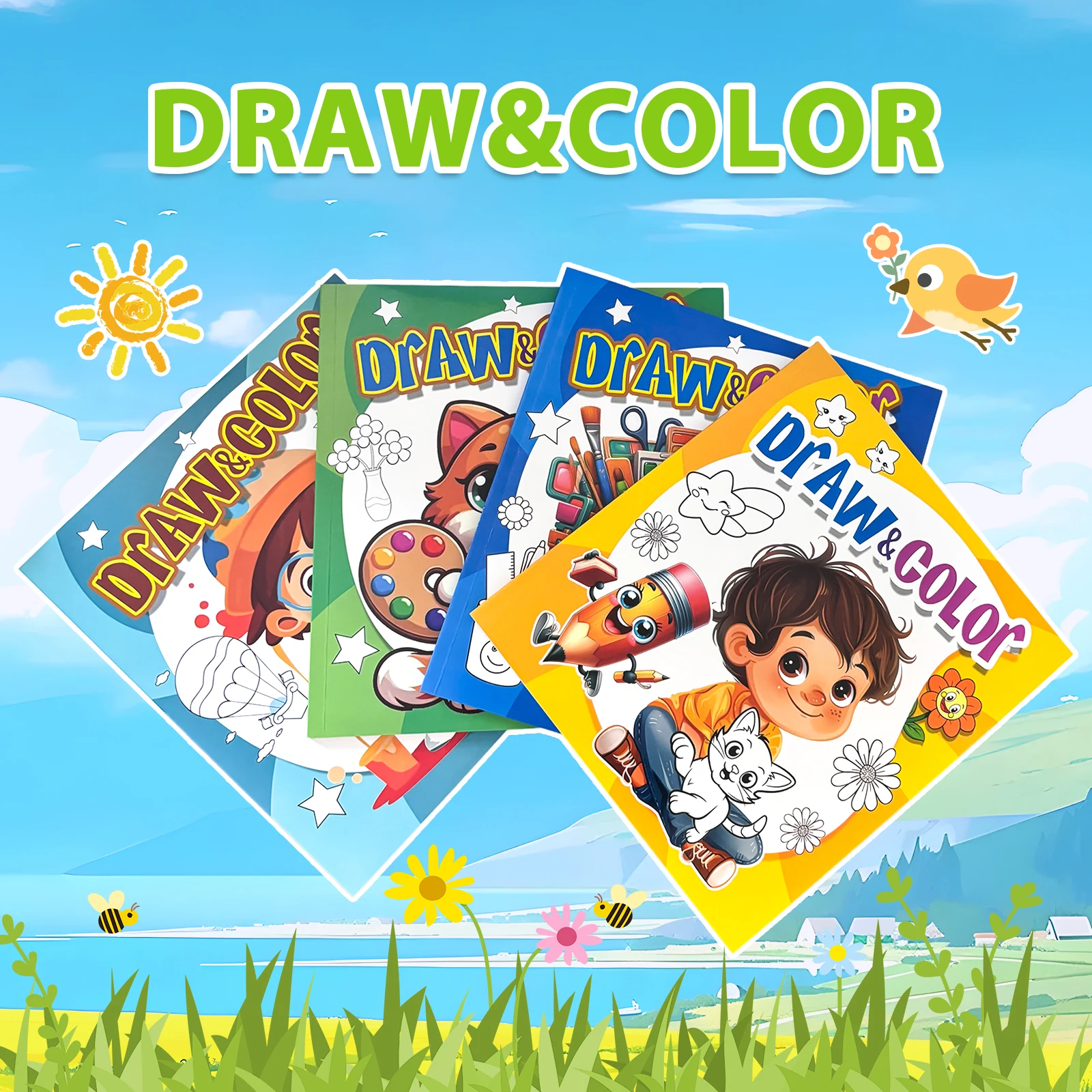 

Draw And Color Kids Coloring Books Fun Activity Books With Thick Paper And Cute Cartoon Illustrations For Preschool Art Learning
