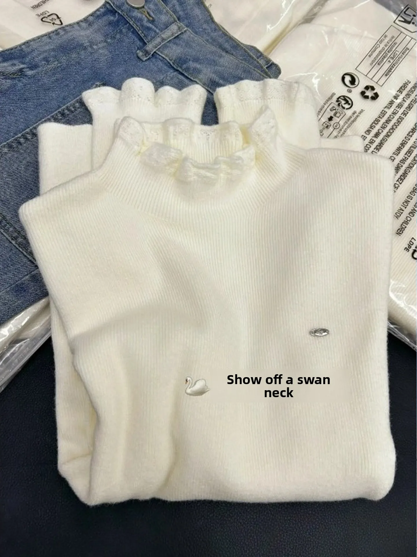 

Шикарный кружевной вязаный свитер женский с высоким воротником, базовый слой, осень-зима, новый французский облегающий мягкий трикотаж