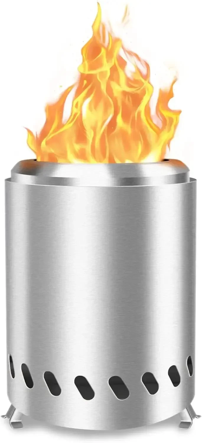 2026 - Nuevo Fuego de mesa sin humo, Mini estufa portátil de acero inoxidable, Mini fogón de leña o pellets, hoguera portátil combinada