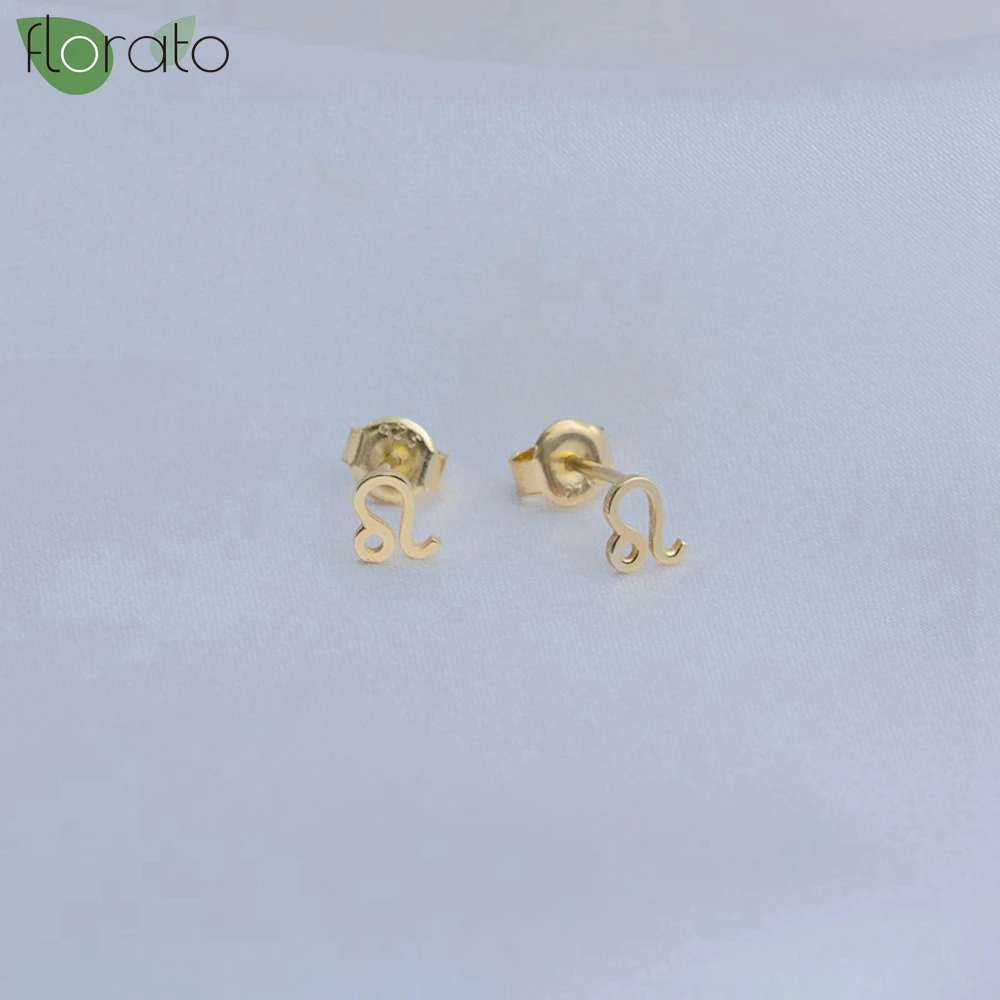 925 Sterling Silver Needle 12 Constellations New Stud Earrings for Women Fashion Gold Small Earrings Cartilage Puncture Jewelry