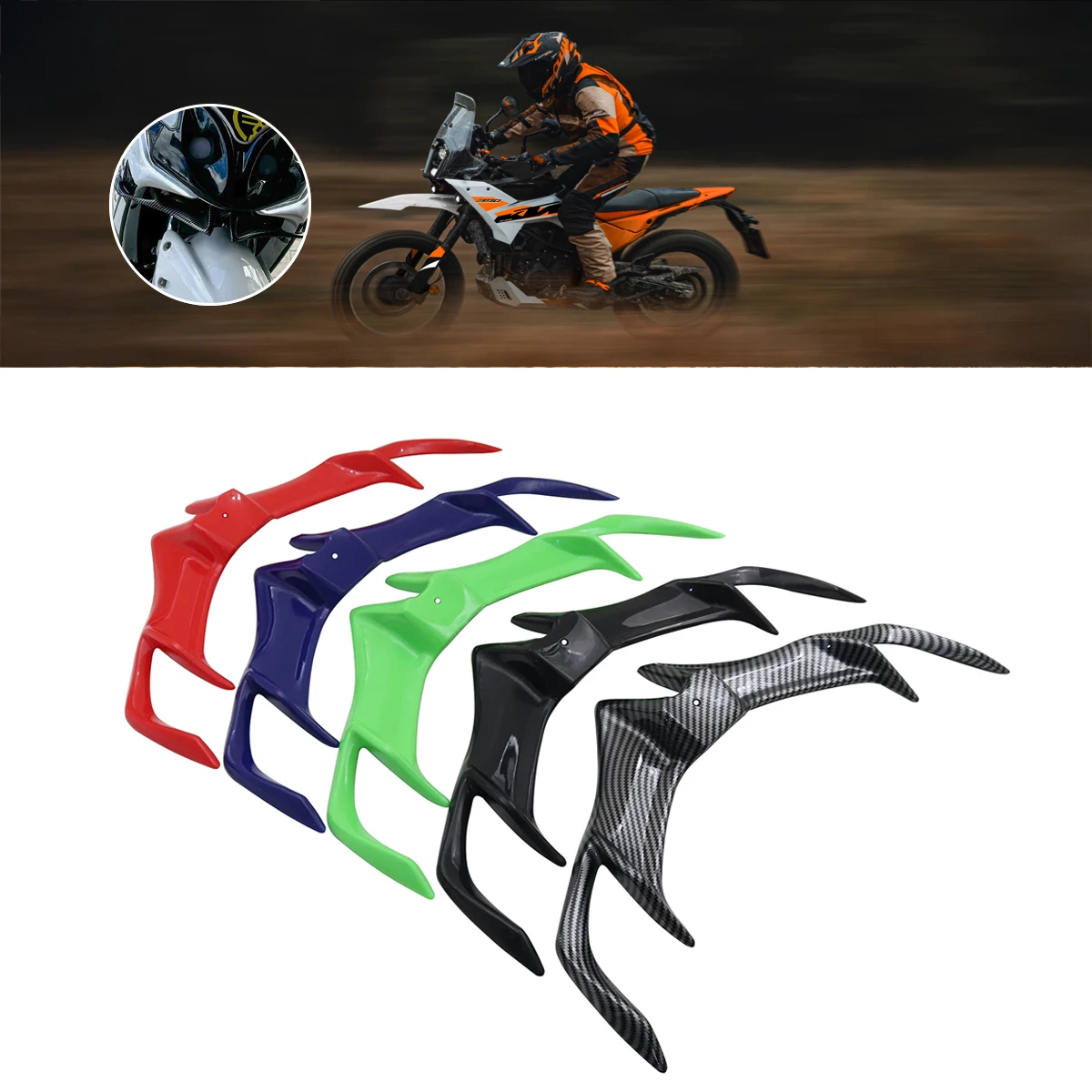Carenado delantero con alerón y protector de ala para motocicleta YAMAHA R15, spoiler frontal tipo pico V3, accesorios para BAJAJ PULSAR RS200
