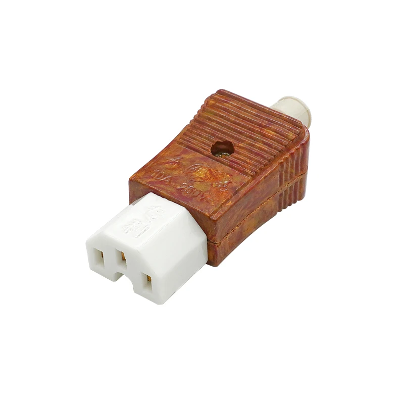 CE Copper IEC320 C13 C14 C15 UPS PDU Connector Power Cord Rewirable Cable Wiring Plug Female AC Power Socket Plug