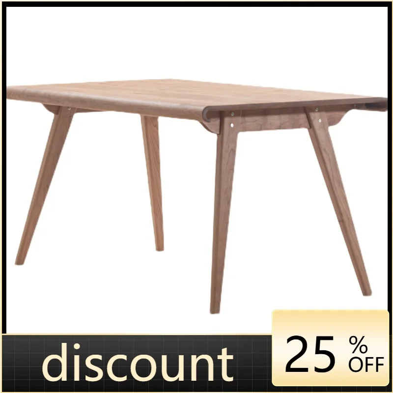 

LMM solid wood dining table retro matte long table wabi-sabi wind