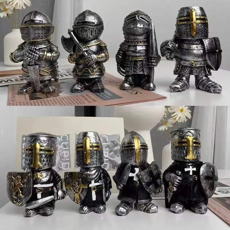 Knight Gnomes Garden Statue Creative Resin Car Office Home Decoration Desk Decor Retro Collectible Ornaments Gift 2026 New