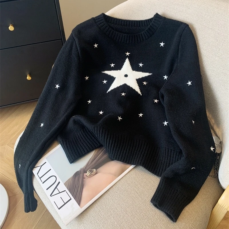 Luxury Brand Design 2024 Autumn Winter Knit Long Sleeve Pullover Sweater For Women knitwear Pull Top Outerwears Y2k Clothing