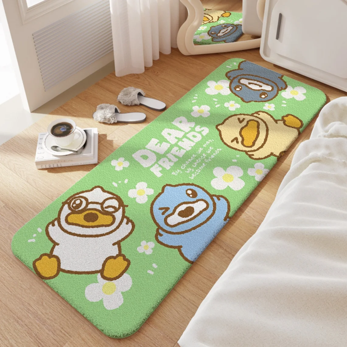 

Cartoon Duck Bedroom Strip Rug Home Cute Room Bedside Carpet