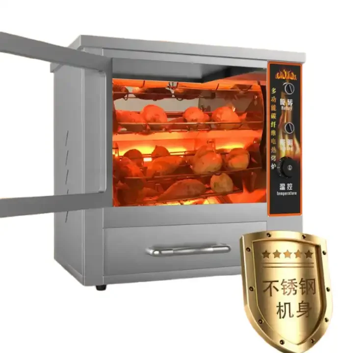 Electrical Sweet Potato Baker Machine Horizontal Type Fresh Corn Roasting Machine Commercial Rotary Oven