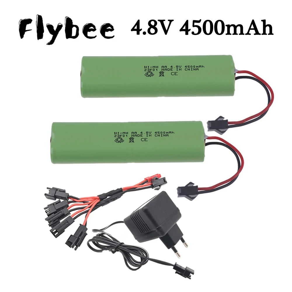 Upgrade to 4500mah 4.8V NI-MH Battery AA For Rc Toys Cars Tanks Robot Boats Guns Ni-MH AA 3000mah 4.8v Rechargeable Battery Pack