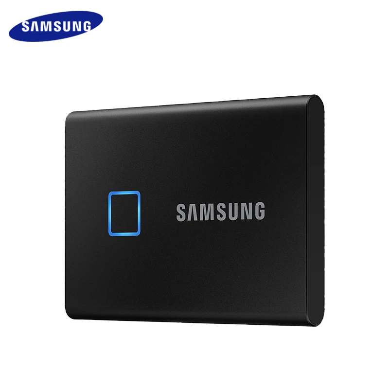 Imagem -02 - Samsung-unidade Externa de Estado Sólido Ssd t7 Encriptado por Toque 2tb Usb 3.2 Gen Tipo-c Segurança por Impressão Digital Original