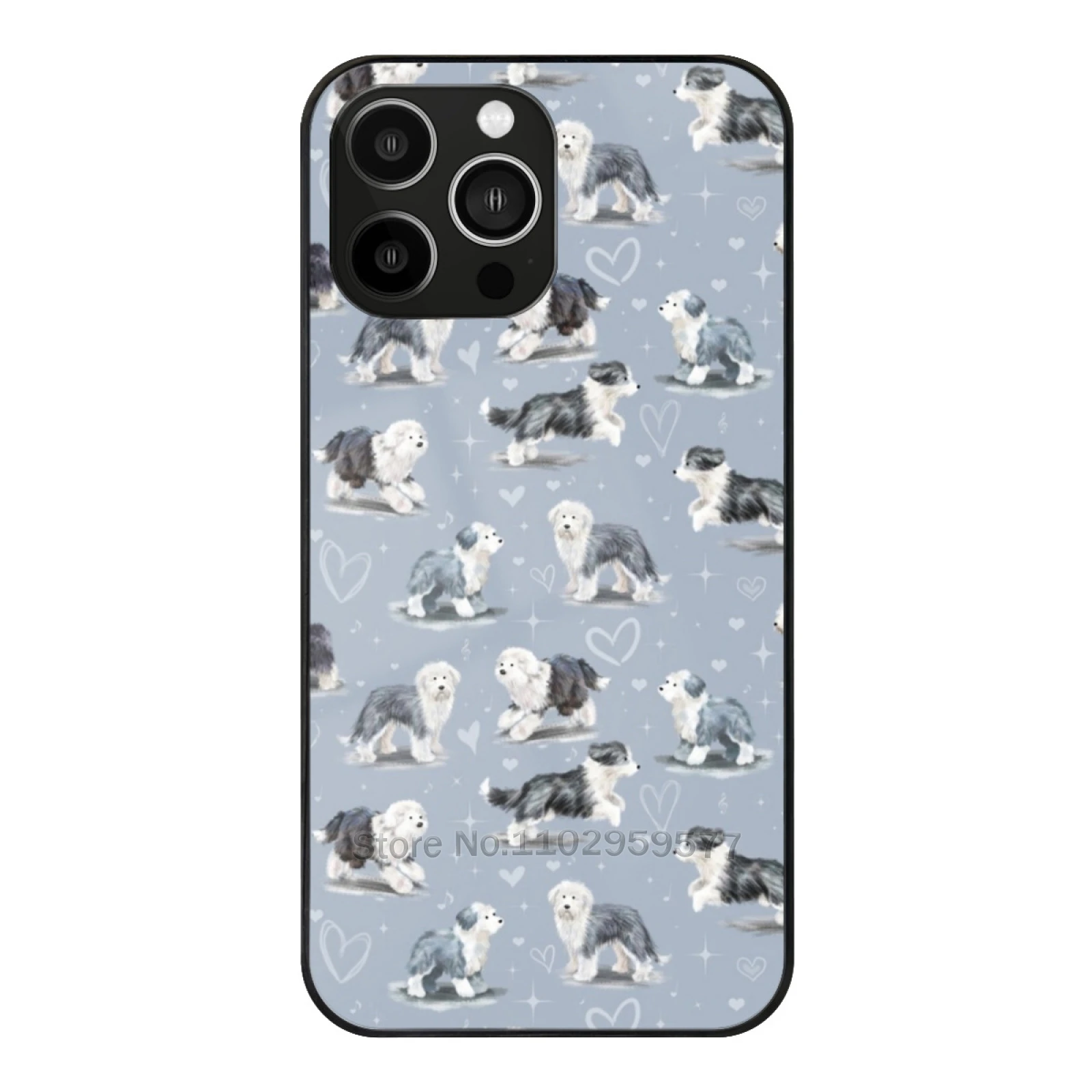 The Old English Sheepdog Glass Case For Iphone 15 14 13 Pro 11 12 7 8 Plus Xr X Xs Max Tempered Phone Cover Oes Old English