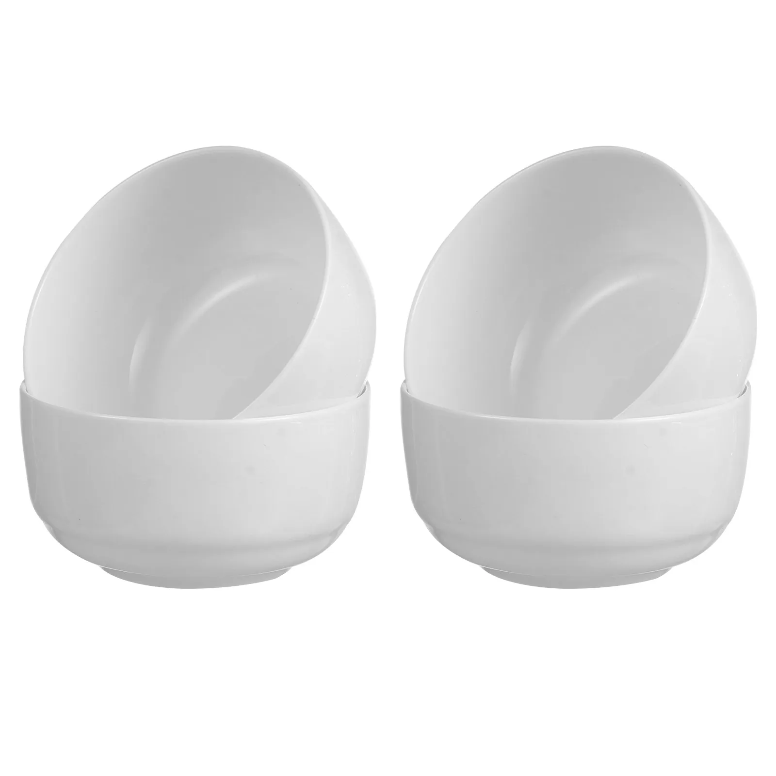 

4Pcs 4.5 Inch Ceramic Rice Noodle Bowl Set High Quality Smooth Edges Dishwasher Safe for Ramen Soup Fruit Salad Dessert Serving