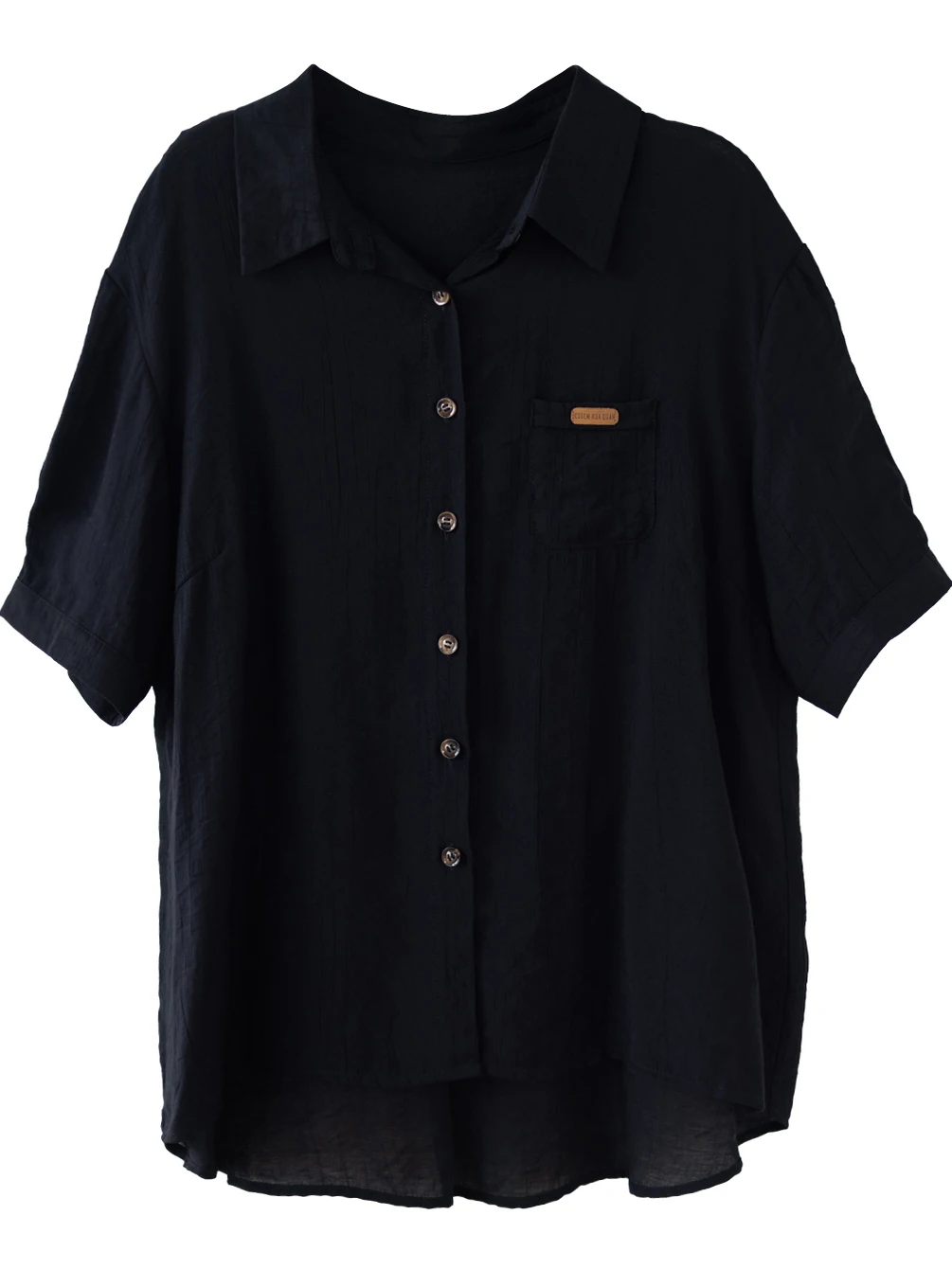 

Chic Retro ort Sve irt Women's Summer Casual Loose Fit Belly Cover Versatile Top Agel Sli Bellova Collar