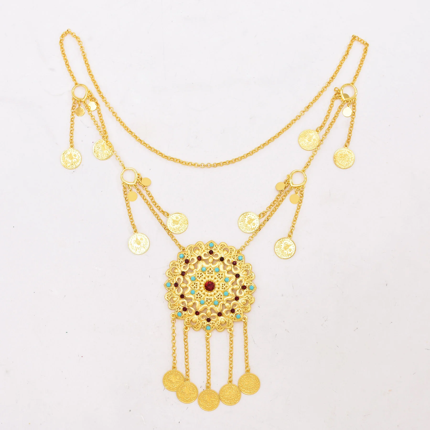 สร้อยคอพู่ห้อยเหรียญชุบทองสไตล - Ethnic Fashion Co In บทวิจารณ์และราคา