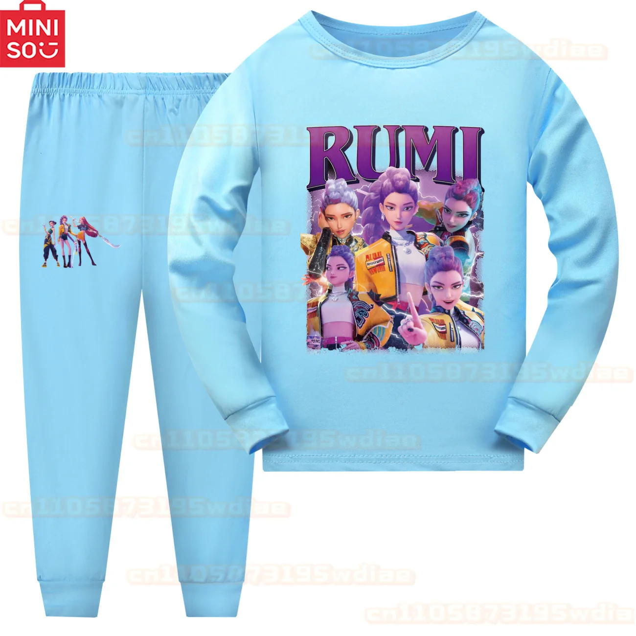 

MINISO RUMI MIRA KPop Demon Hunters 2PCs Pajamas Set Kids Cartoon Pyjama Long Sleeve Tops with Pants for Baby Girls & Teen Boys