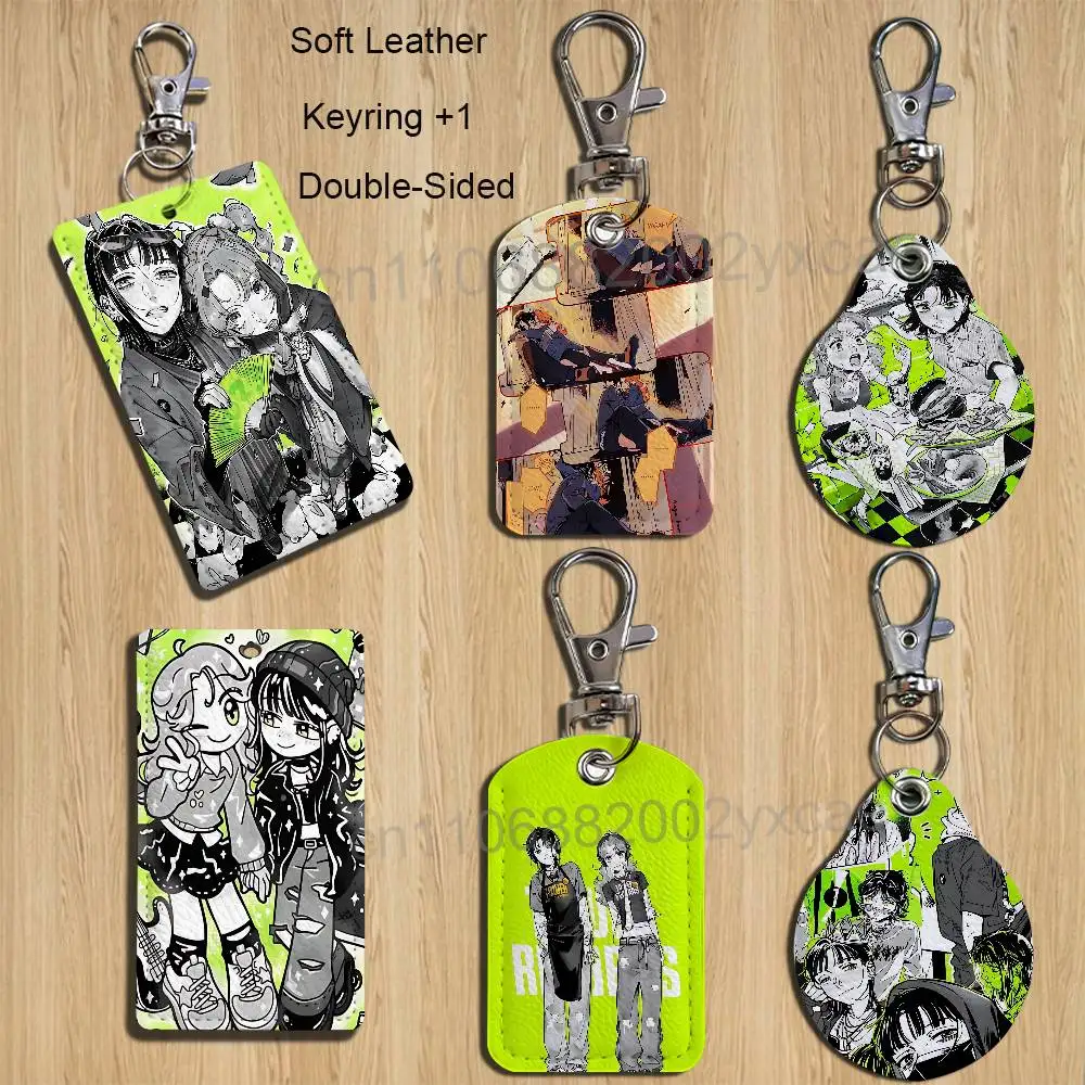 Comic strip KiniOto Green Yuri Cartoon Singer Anime Card Keychain Fashion Pendant Bag ID Door Card Case Bus Card Cute Adult