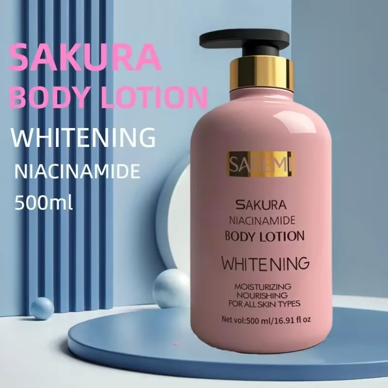 

500ml Sakura Niacinamide Body Lotion Smooth Hydrating Improving Dry Moisturizer Whitening Skin Moisturizing Lotion Lightening