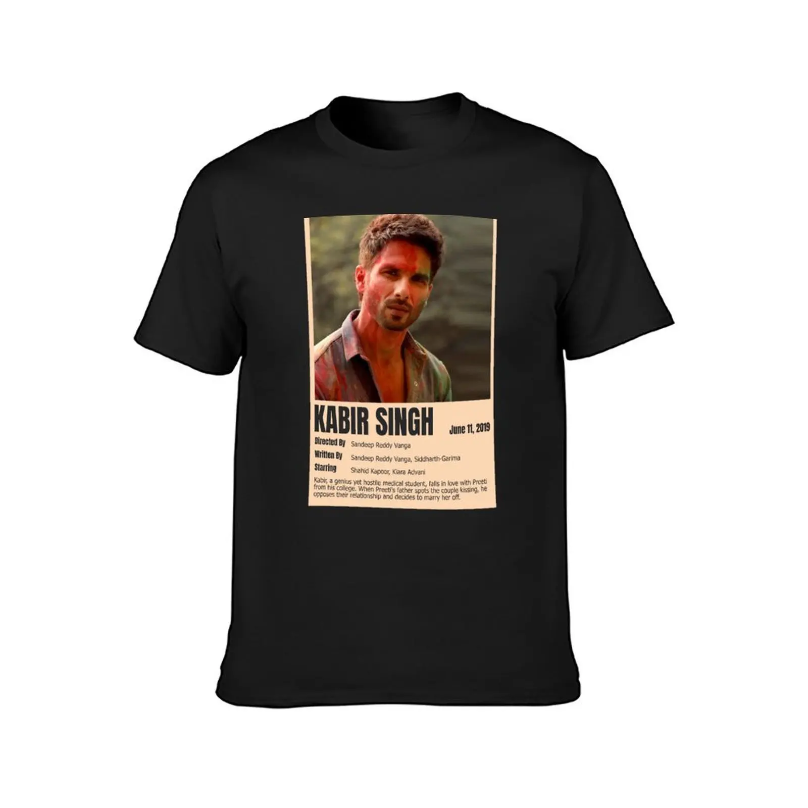 Bollywood Movie Kabir Singh, Kiara Advani,Shahid Kapoor T-Shirt summer top sublime anime Men's t shirts