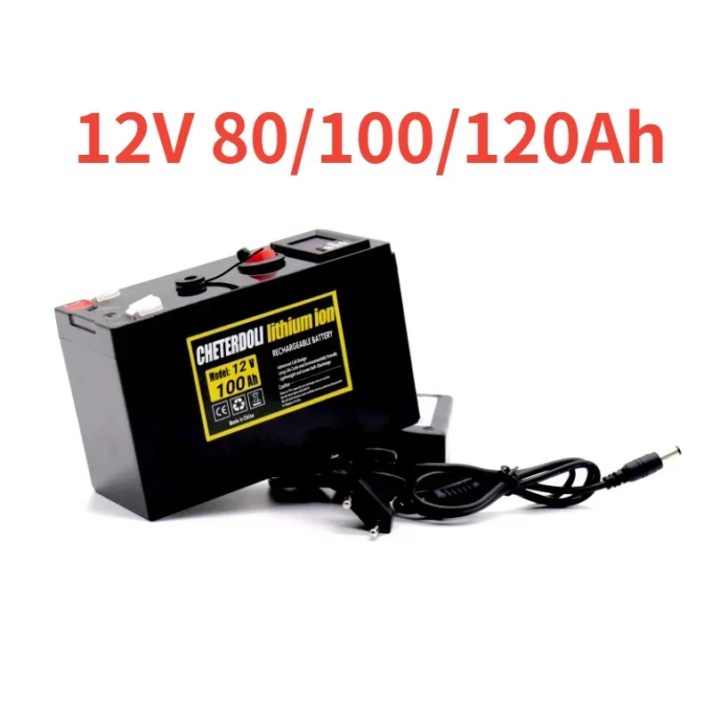 

12V 80/100/150Ah 18650 Lithium Battery Pack Rechargeable Battery for Solar Energy Electric Vehicle Battery+12.6v 3A Charger