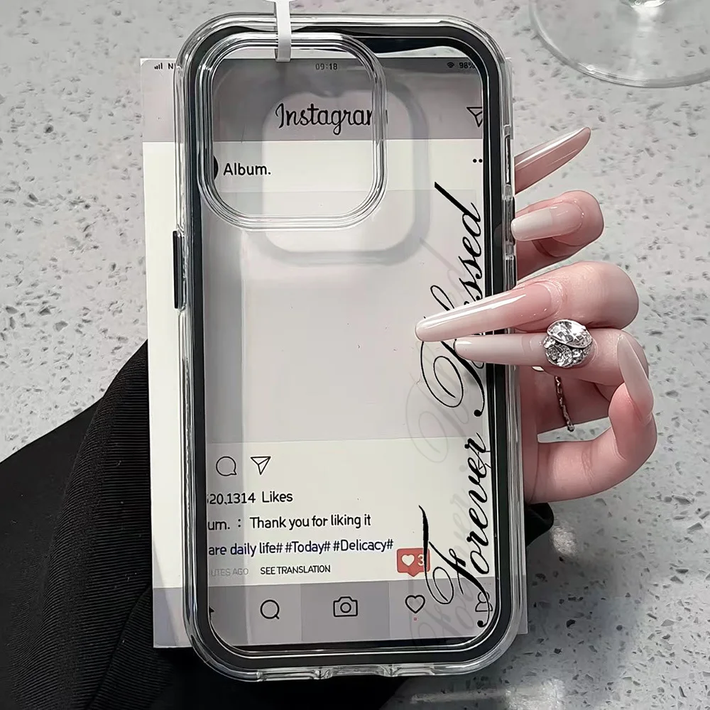 Forever Blessed Simple Clear Phone Case For iPhone 17 13 16 15 11 12 14 Pro Max 17 Air XR X Case Silicone Shockproof Soft Cover