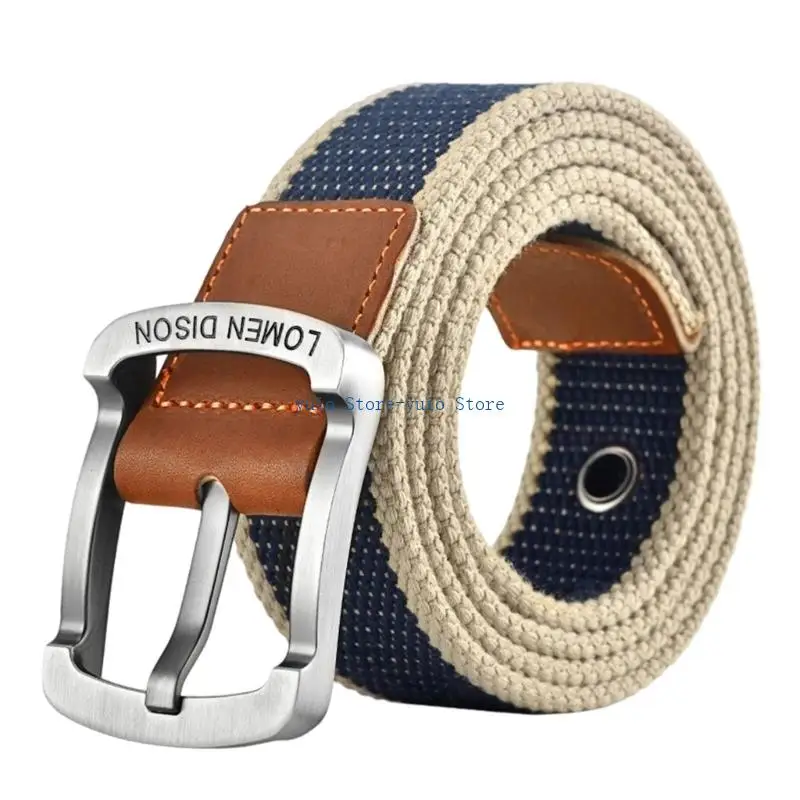 

X7XB Heavy Duty Canvas Belt For Outdoor Training Daily Casual Wear Adjustable Pin Buckles Unisex Design Waiststrap