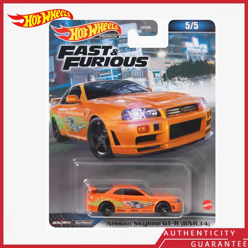 

[In stock] HOT WHEELS Original FAST&FURIOUS HNW46 Nissan Skyline GT-R (BNR34) Finished Goods Car Model Toy Gifts Men