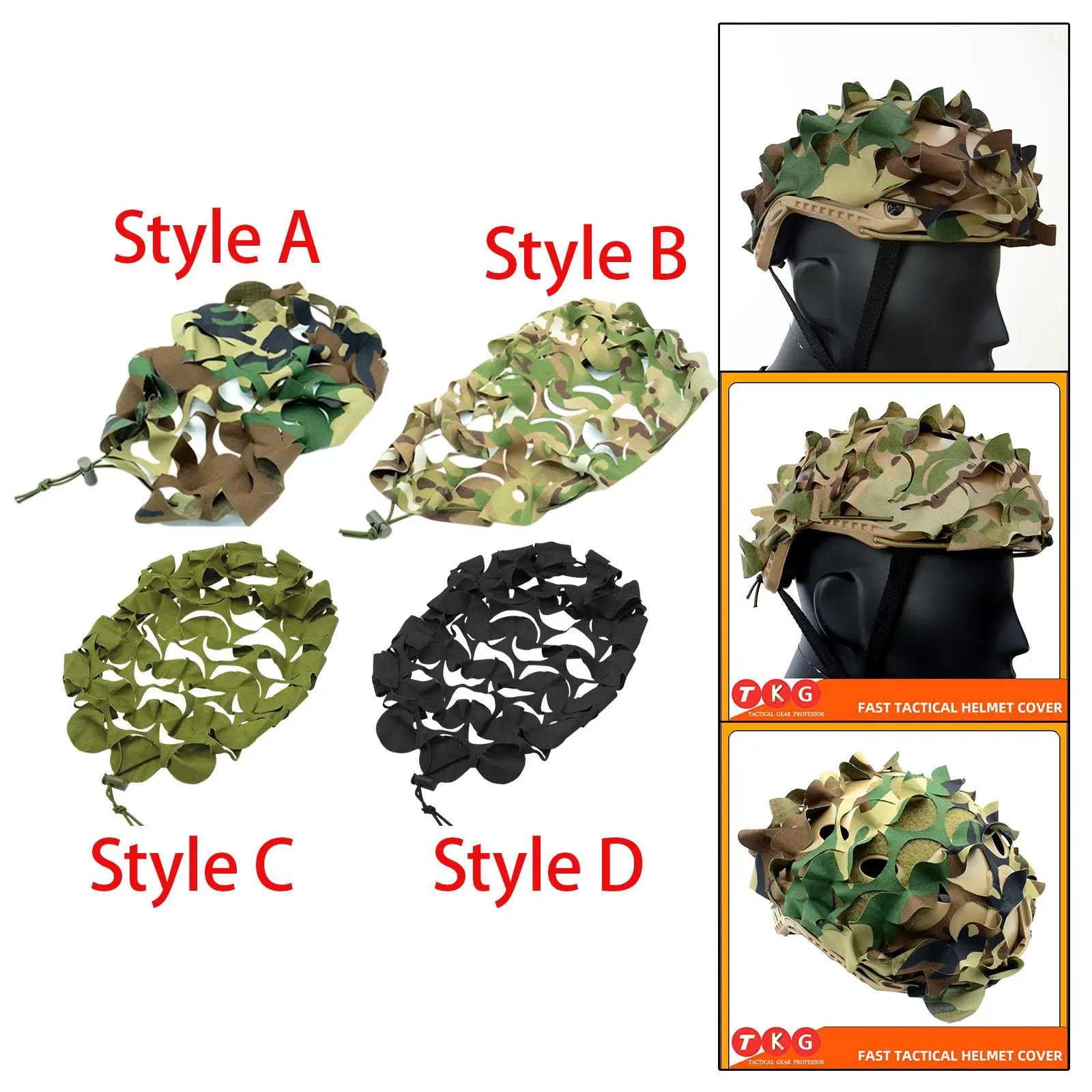 Helmet Cloth Cover Disguise 3D Combat elastic Hat Cloth Hat Cover for Hunting Camping Forest Halloween Cosplay Tool