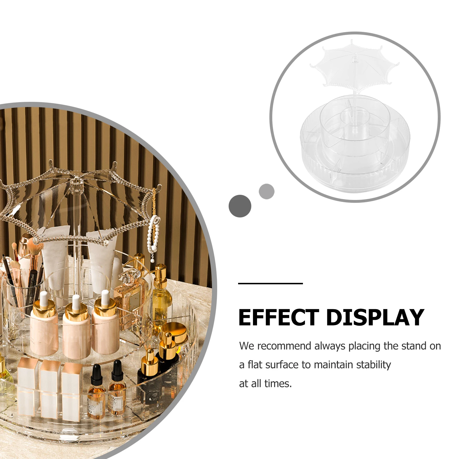 

360 Degree Rotating Makeup Organizer Turntable Storage Holder For Cosmetics Toiletries Spice Jars Desktop Bathroom Kitchen