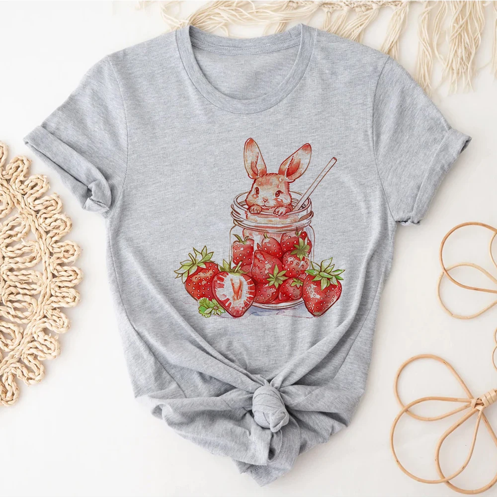 

Strawberry tshirt women designer summer t-shirts girl anime manga streetwear clothes