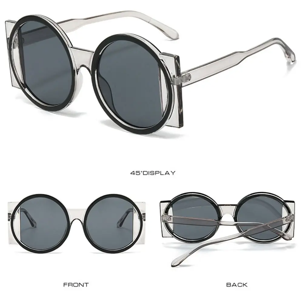 Fashion Oversized Round Sunglasses UV400 Unique Contrast Color Shades Y2K Eyewear for Women & Men