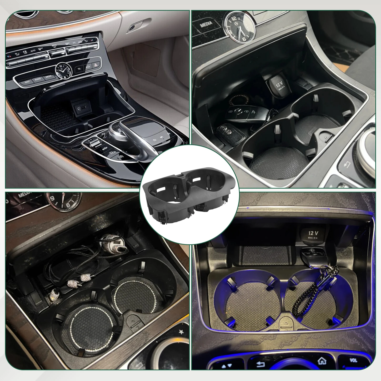 Car Center Console Insert Drinks Water Cup Holder For Mercedes Benz C E GLC V G Class W205 W213 W253 W447 2056800691 A2056800691